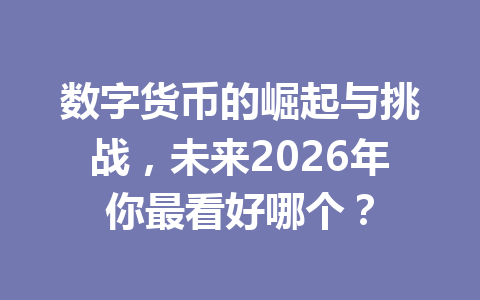 数字货币的崛起与挑战，未来2026年你最看好哪个？